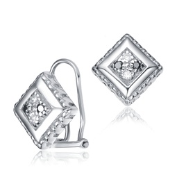sterling silver cubic zirconia square stud earrings