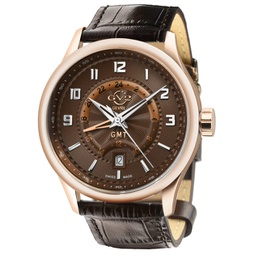 mens giromondo brown dial brown calfskin leather watch