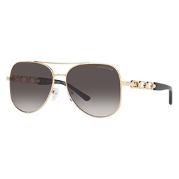 womens 58mm light gold sunglasses