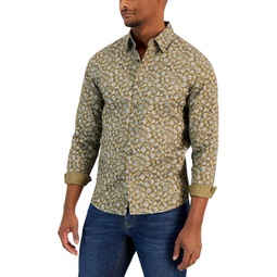 mens collared printed button-down shirt