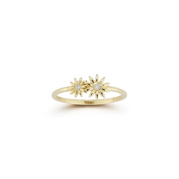 14k gold & diamond daisy ring
