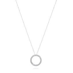 14kt white gold diamond circle hoop pendant with 0.50 cts tw