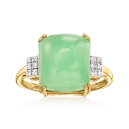 canaria jade ring with diamond accents in 10kt yellow gold