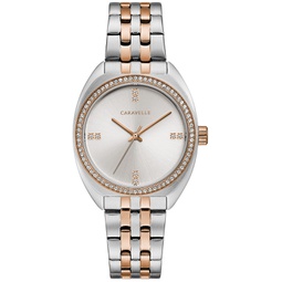Womens Crystal Two-Tone Stainless Steel Bracelet Watch 32mm