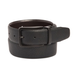 Mens Stretch Reversible Faux-Leather Belt