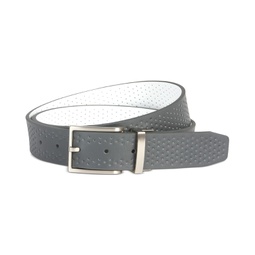 Mens Reversible Perforated Leather Belt