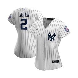 Womens Derek Jeter White and Navy New York Yankees 2020 Hall of Fame Induction Home Replica Player Name Jersey