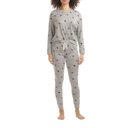 Womens Hacci Printed Pajama Set