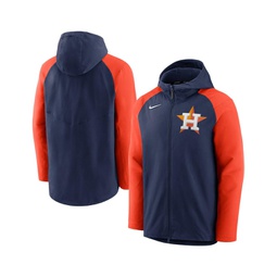Mens Navy Orange Houston Astros Authentic Collection Full-Zip Hoodie Performance Jacket