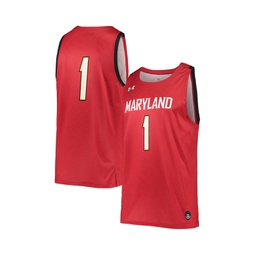 Mens #1 Red Maryland Terrapins College Replica Basketball Jersey