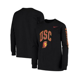 Big Boys Black USC Trojans Arch & Logo 2-Hit Long Sleeve T-shirt