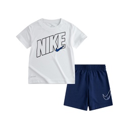 Little Boys Dry-Fit Comfort T-shirt and Shorts Set 2 Piece