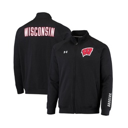 Mens Black Wisconsin Badgers Raglan Game Day Triad Full-Zip Jacket