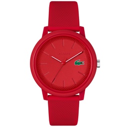 Mens L.12.12 Red Silicone Strap Watch 42mm