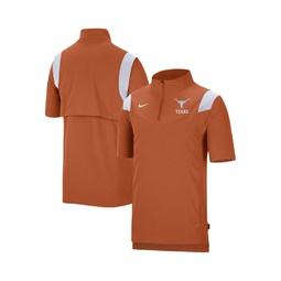 Mens Texas Orange Texas Longhorns Coach Short Sleeve Quarter-Zip Jacket