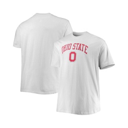 Mens White Ohio State Buckeyes Big and Tall Arch Over Wordmark T-shirt