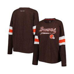 Womens Brown Cleveland Browns Justine Long Sleeve Tunic T-shirt