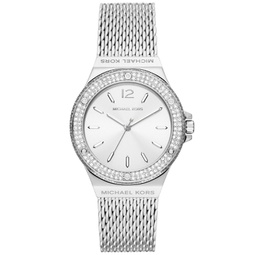 Womens Lennox Three-Hand Silver-Tone Stainless Steel Bracelet Mesh Watch 37mm
