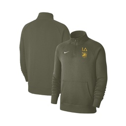 Mens Olive Army Black Knights 1st Armored Division Old Ironsides Club Fleece Quarter-Zip Pullover Jacket
