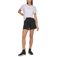 Womens Performance Cotton Logo Drawstring Shorts