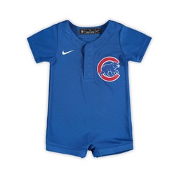 Newborn and Infant Boys and Girls Royal Chicago Cubs Official Jersey Romper