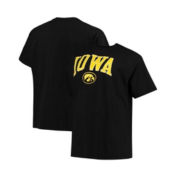 Mens Black Iowa Hawkeyes Big and Tall Arch Over Wordmark T-shirt