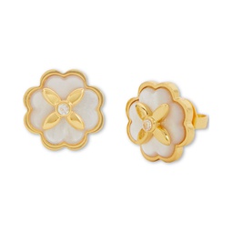 Gold-Tone Heritage Bloom Mother-of-Pearl Stud Earrings