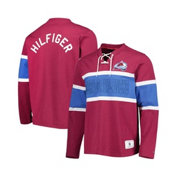 Mens Burgundy Colorado Avalanche Walter Lace-Up Long Sleeve Top