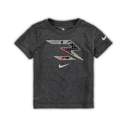 Toddler Boys and Girls Heathered Black Combat Fill Performance T-shirt