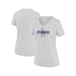 Womens White Los Angeles Dodgers City Connect Velocity Practice Performance V-Neck T-shirt