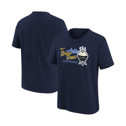 Big Boys Navy Milwaukee Brewers City Connect Graphic T-shirt
