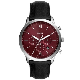 Mens Neutra chronograph Black Genuine Leather Watch 44mm
