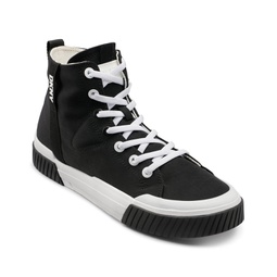 Mens Nylon Two Tone Branded Sole Hi Top Sneakers