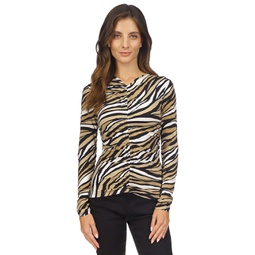 Womens Printed Ruched Top