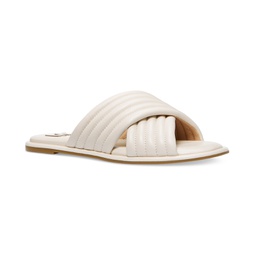 Portia Slip-On Crisscross Quilted Slide Sandals