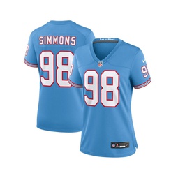 Womens Jeffery Simmons Light Blue Tennessee Titans Oilers Throwback Alternate Game Player Jersey