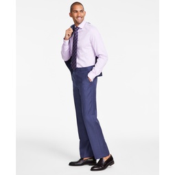 Mens Classic-Fit Wool-Blend Stretch Solid Suit Pants