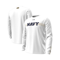 Mens White Navy Midshipmen 2023 Aer Lingus College Football Classic Performance Long Sleeve T-shirt