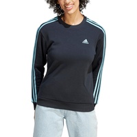 Womens 3-Stripe Cotton Fleece Crewneck Sweatshirt
