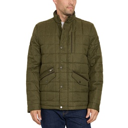 Mens Box-Quilted Stand-Collar Puffer Jacket