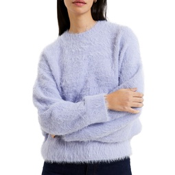 Womens Crewneck Fluffy Sweater