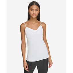 Womens Karl-Charm Cowl-Neck Camisole