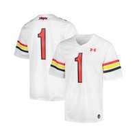 Mens #1 White Maryland Terrapins Replica Football Jersey