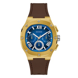 Mens Multi-Function Brown Silicone Watch 42mm