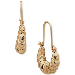 Gold-Tone Weave Elongated Hoop Earrings