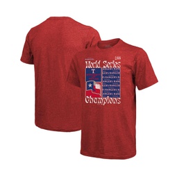 Mens Threads Red Texas Rangers 2023 World Series Champions Square Logo T-shirt