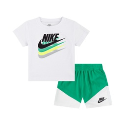 Little Boys Color Block T-shirt and Shorts 2 Piece Set