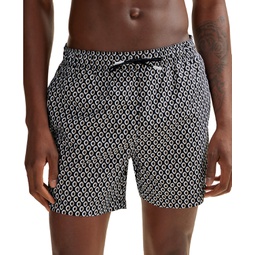Mens Micro-Print Quick-Drying Swim Shorts