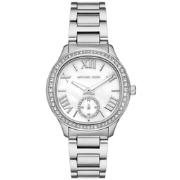 Womens Sage Three-Hand Silver-Tone Stainless Steel Watch 38mm