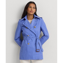 Womens Double-Breasted Short Trench Coat